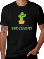 Cactus Puns Are Succulent Black Graphic Tee