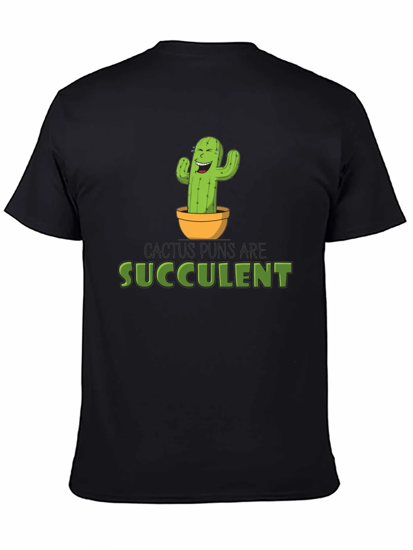 Cactus Puns Are Succulent Black Graphic Tee