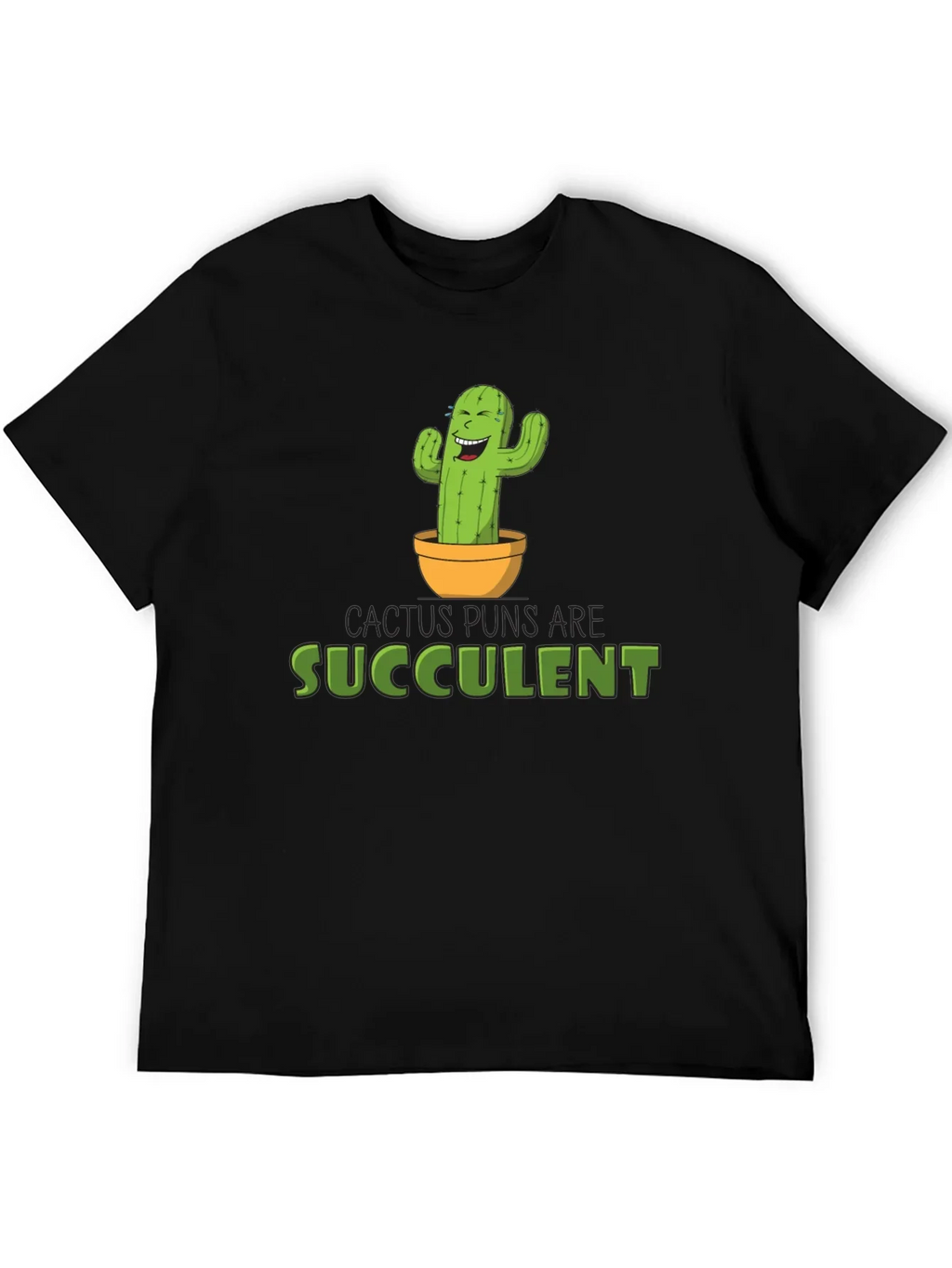 Cactus Puns Are Succulent Black Graphic Tee