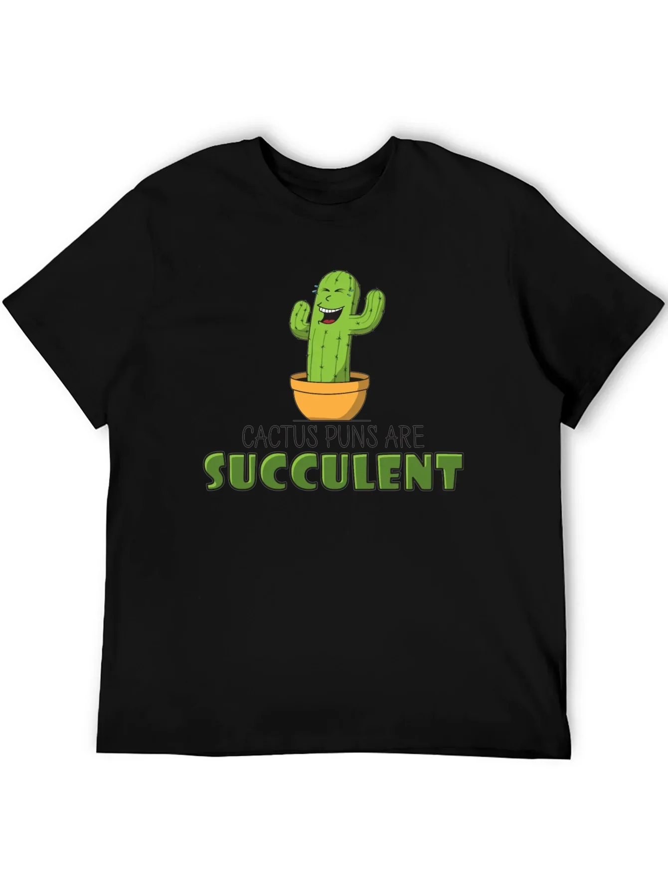 Cactus Puns Are Succulent Black Graphic Tee