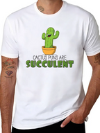 Cactus Puns Are Succulent Black Graphic Tee
