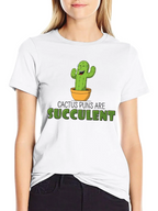 Cactus Puns Are Succulent Black Graphic Tee