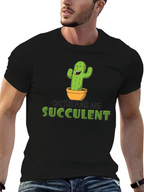 Cactus Puns Are Succulent Black Graphic Tee