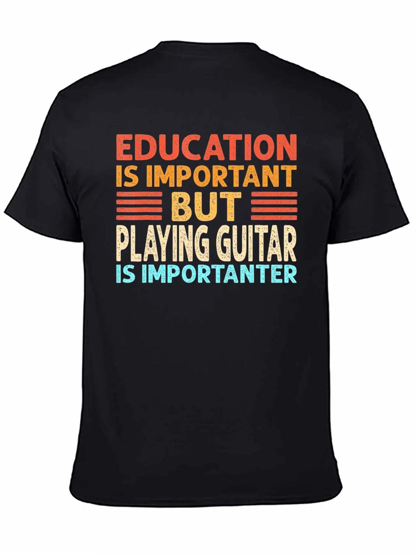 Funny Guitar Player T-Shirt Education is Important