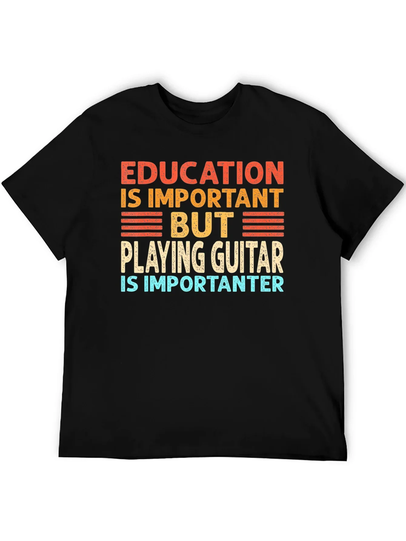 Funny Guitar Player T-Shirt Education is Important