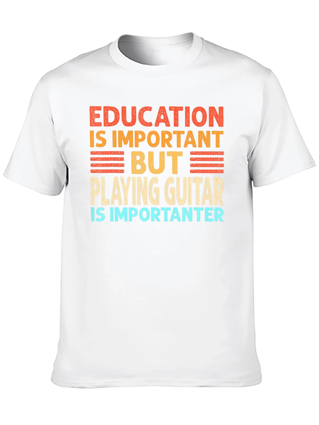 Funny Guitar Player T-Shirt Education is Important