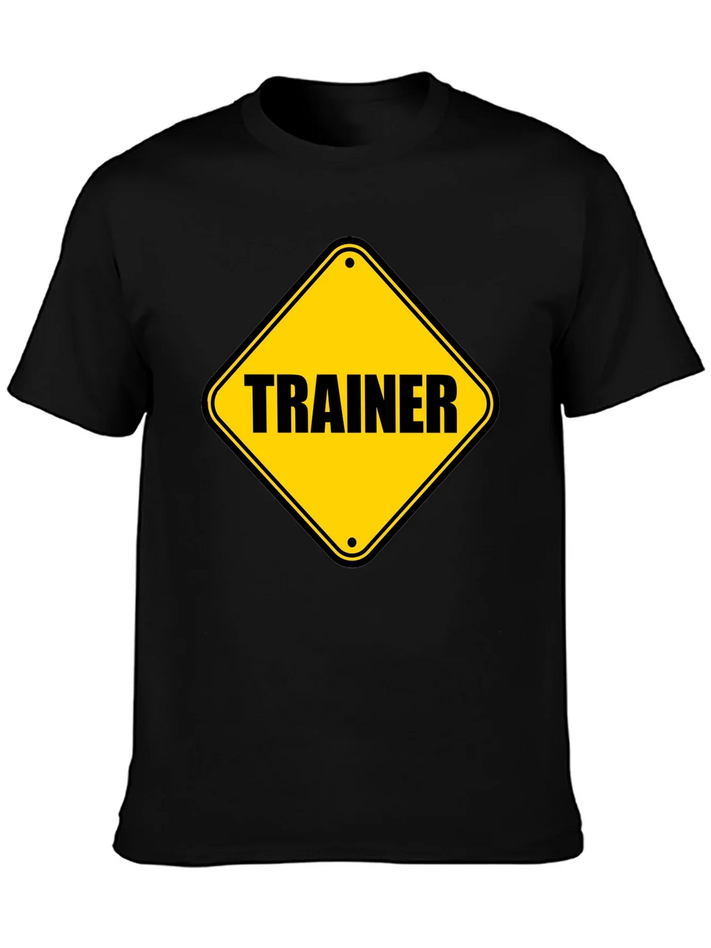 Trainer Warning Sign Graphic Tee - Black Cotton T-Shirt