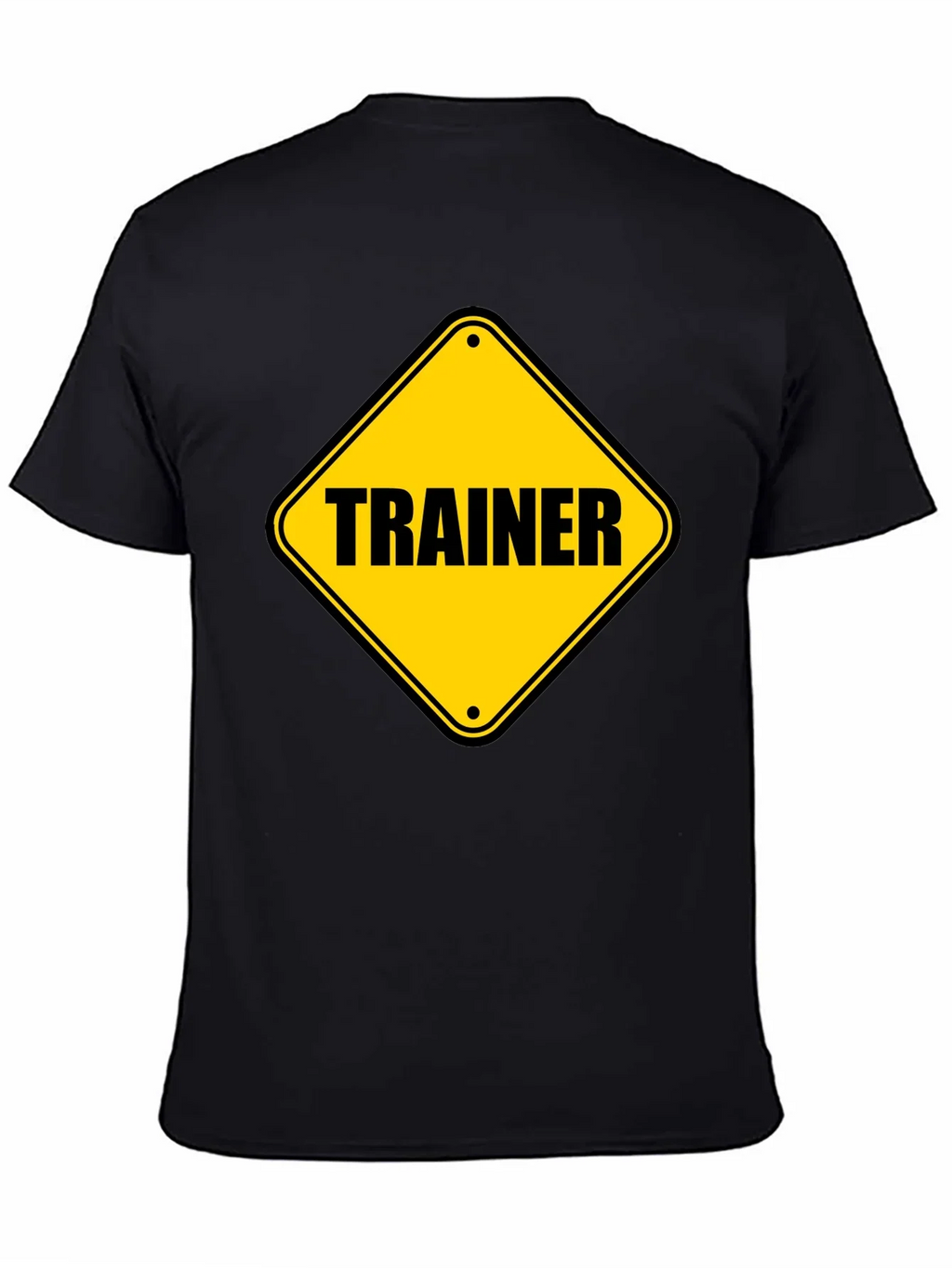 Trainer Warning Sign Graphic Tee - Black Cotton T-Shirt
