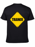 Trainer Warning Sign Graphic Tee - Black Cotton T-Shirt