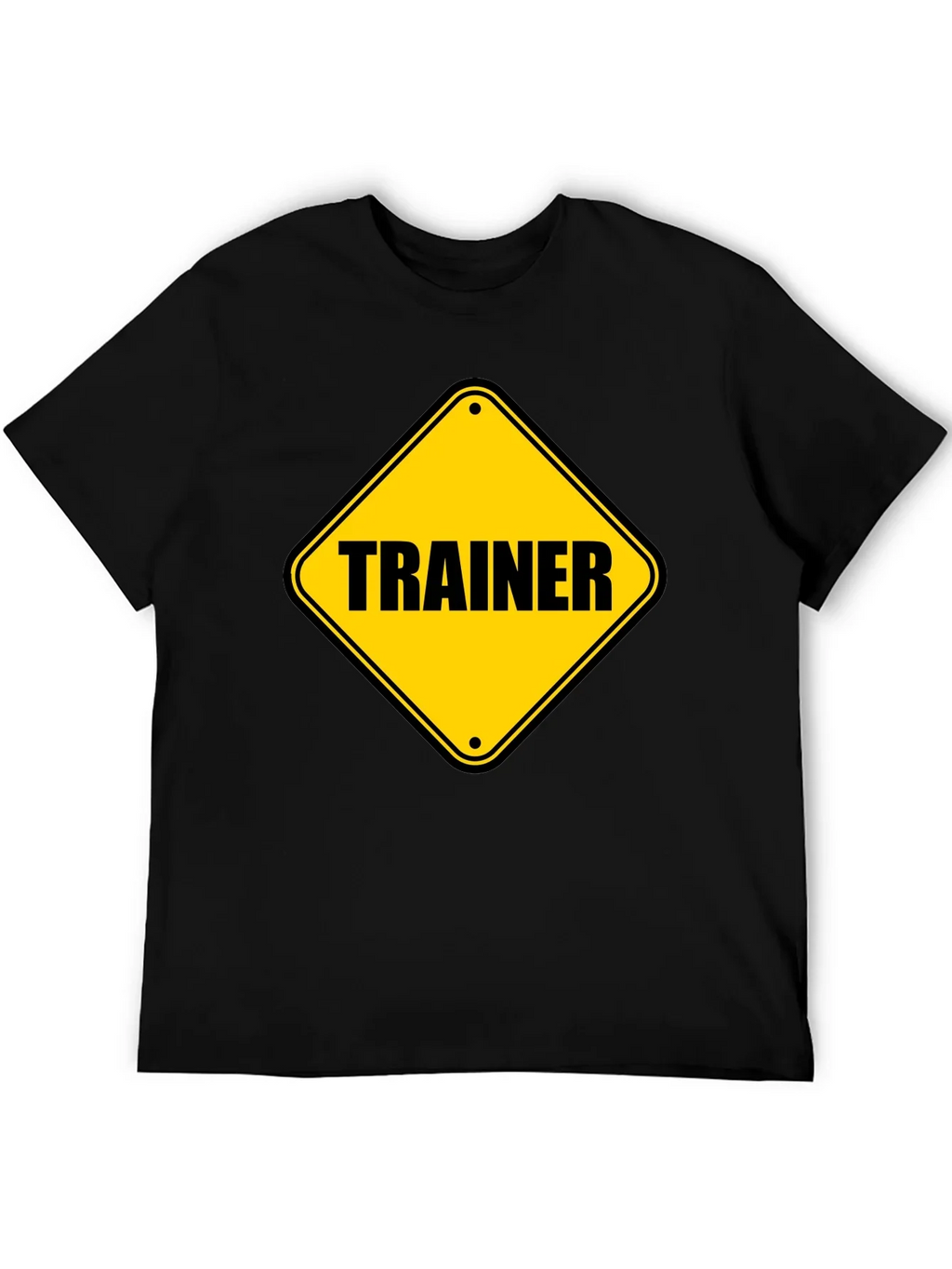 Trainer Warning Sign Graphic Tee - Black Cotton T-Shirt