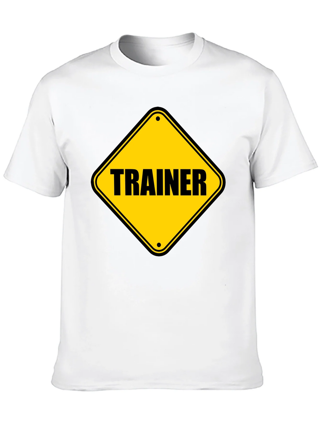 Trainer Warning Sign Graphic Tee - Black Cotton T-Shirt