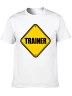 Trainer Warning Sign Graphic Tee - Black Cotton T-Shirt
