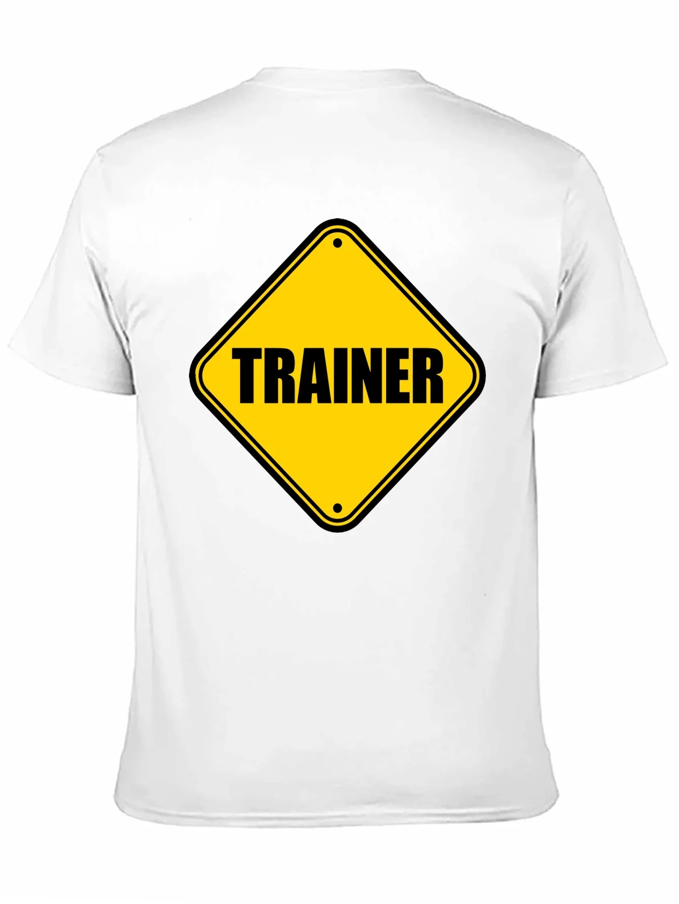 Trainer Warning Sign Graphic Tee - Black Cotton T-Shirt