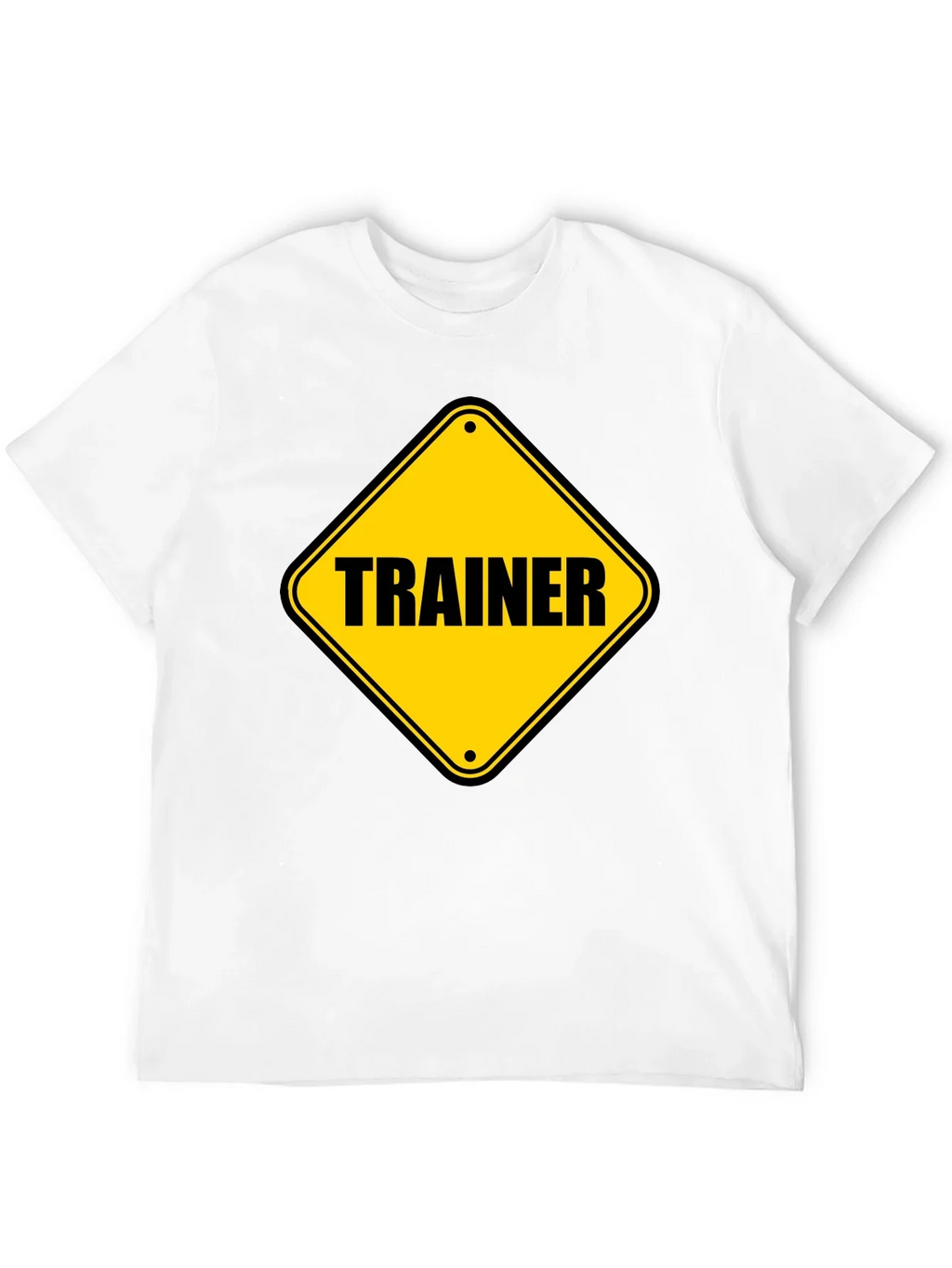 Trainer Warning Sign Graphic Tee - Black Cotton T-Shirt