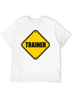 Trainer Warning Sign Graphic Tee - Black Cotton T-Shirt