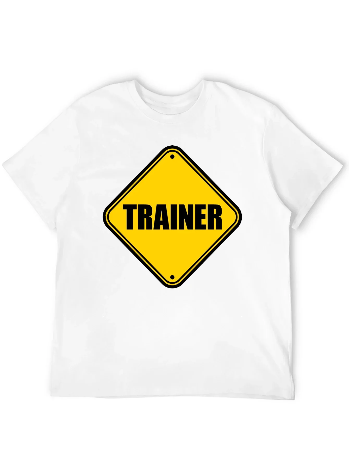 Trainer Warning Sign Graphic Tee - Black Cotton T-Shirt