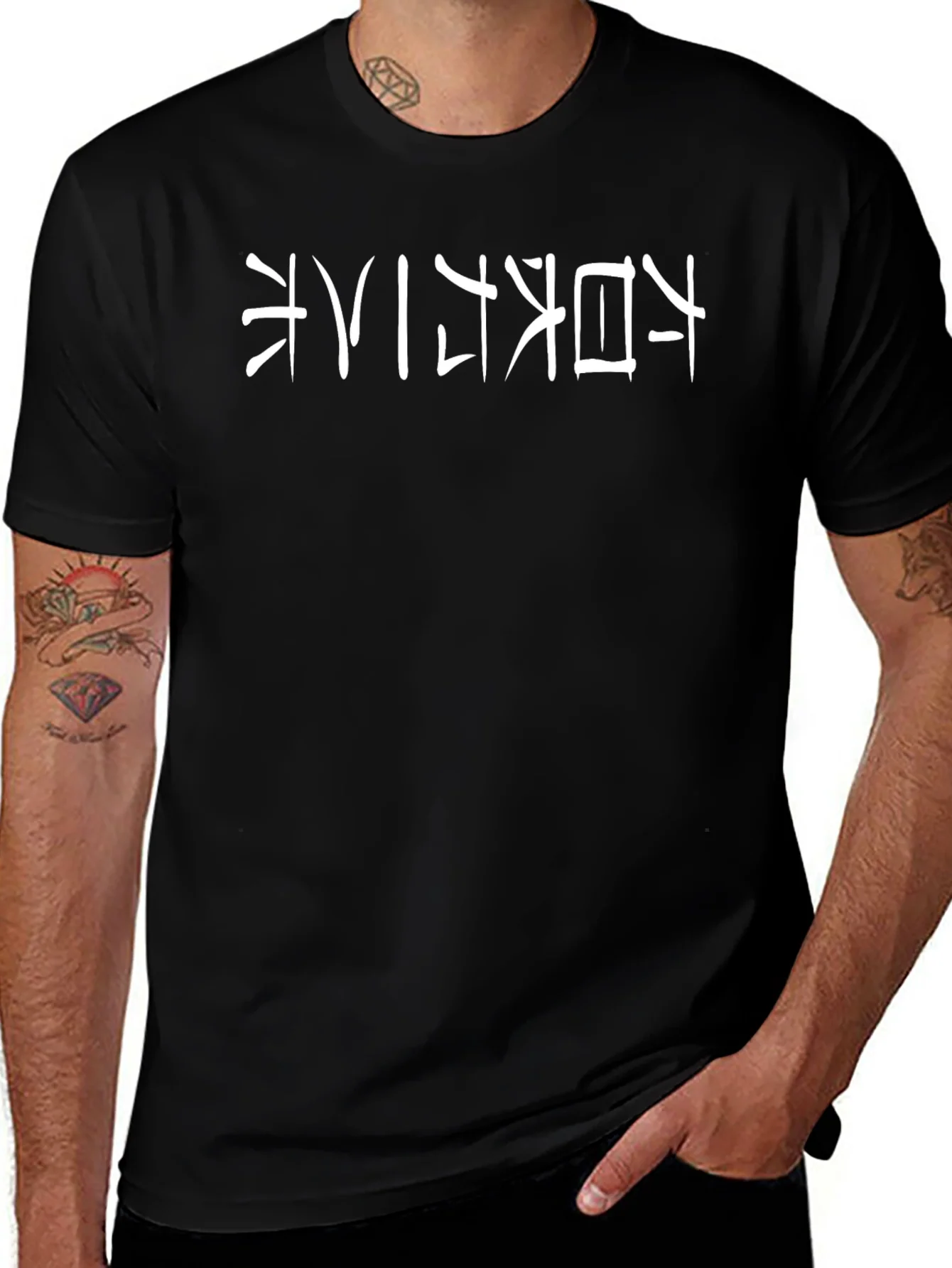 Black T-Shirt with Japanese Text