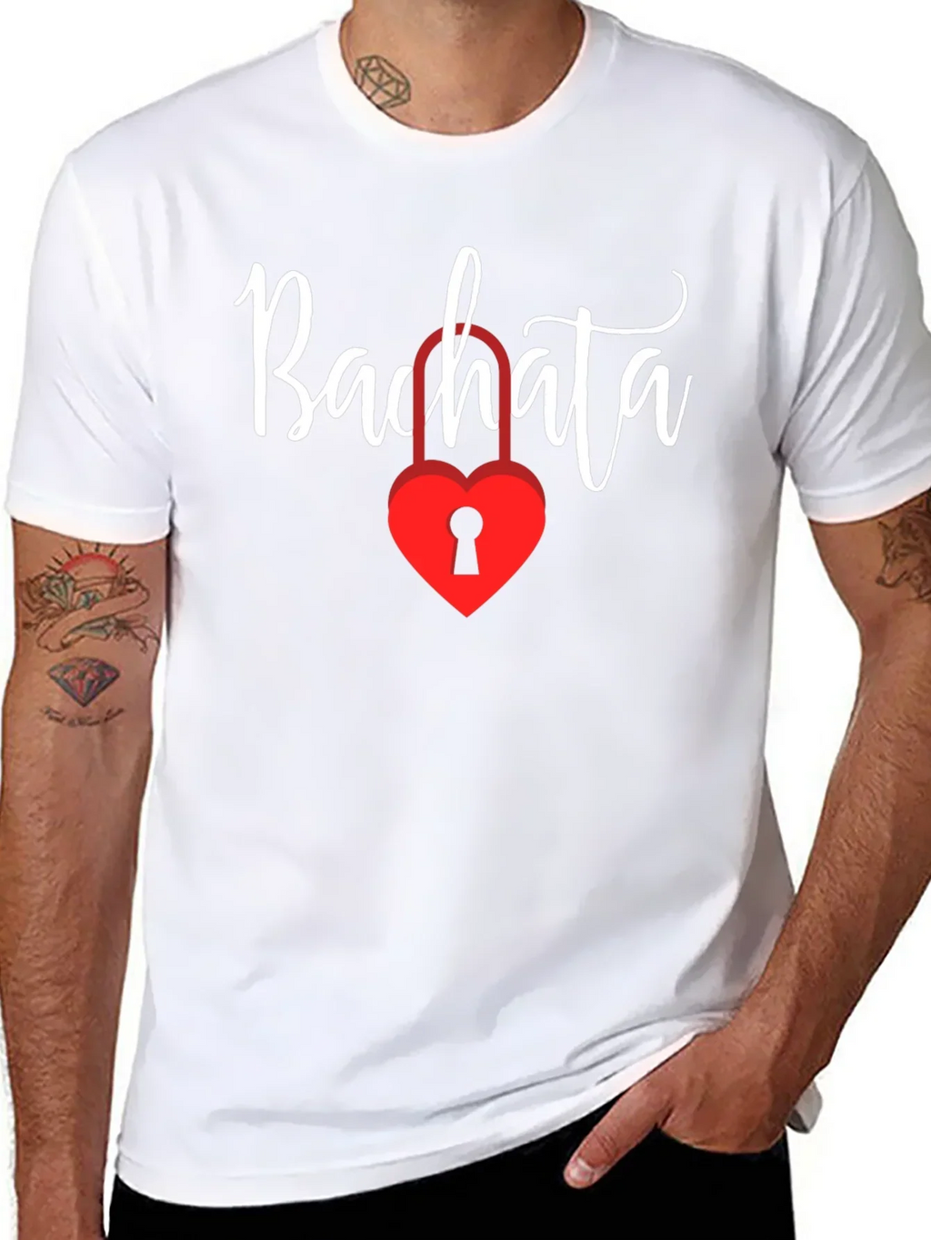 Bachata Heart Lock Graphic Tee - Trendy Dance Shirt