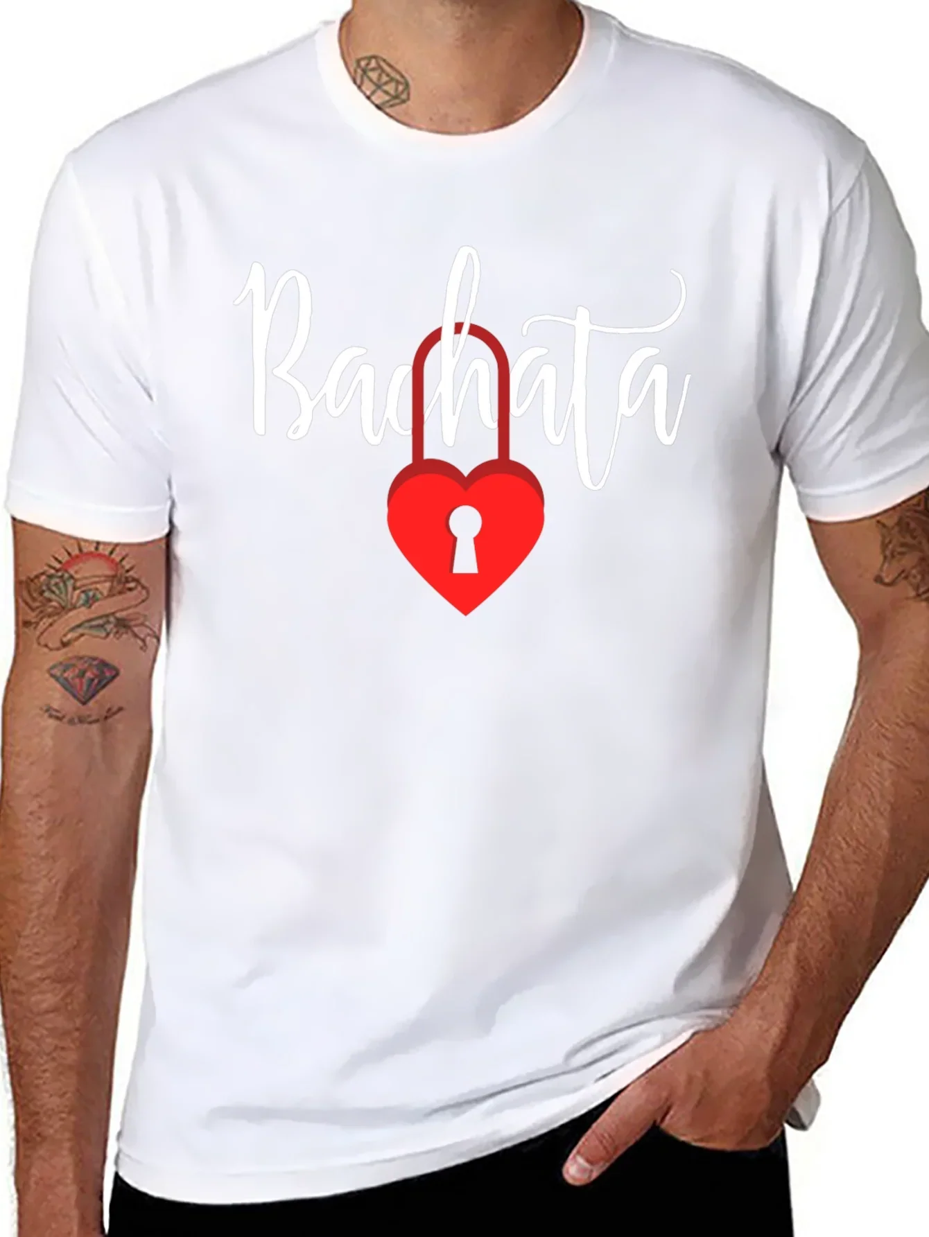 Bachata Heart Lock Graphic Tee - Trendy Dance Shirt