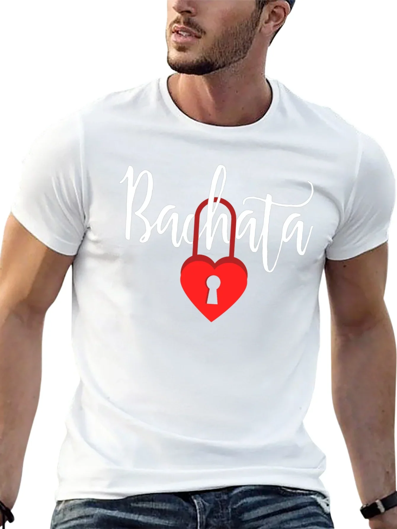 Bachata Heart Lock Graphic Tee - Trendy Dance Shirt