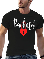 Bachata Heart Lock Graphic Tee - Trendy Dance Shirt