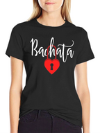 Bachata Heart Lock Graphic Tee - Trendy Dance Shirt