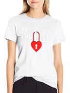 Bachata Heart Lock Graphic Tee - Trendy Dance Shirt