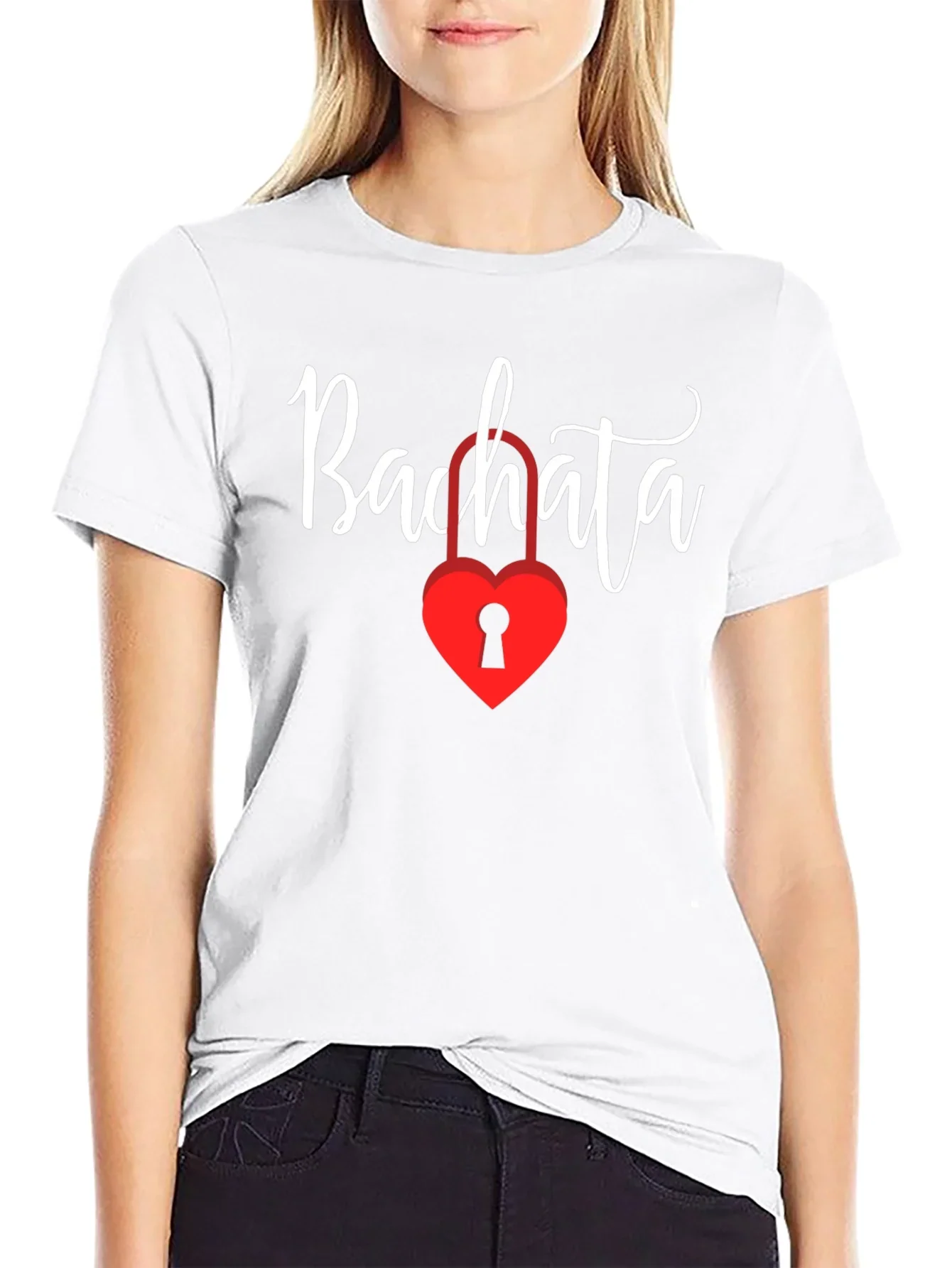 Bachata Heart Lock Graphic Tee - Trendy Dance Shirt
