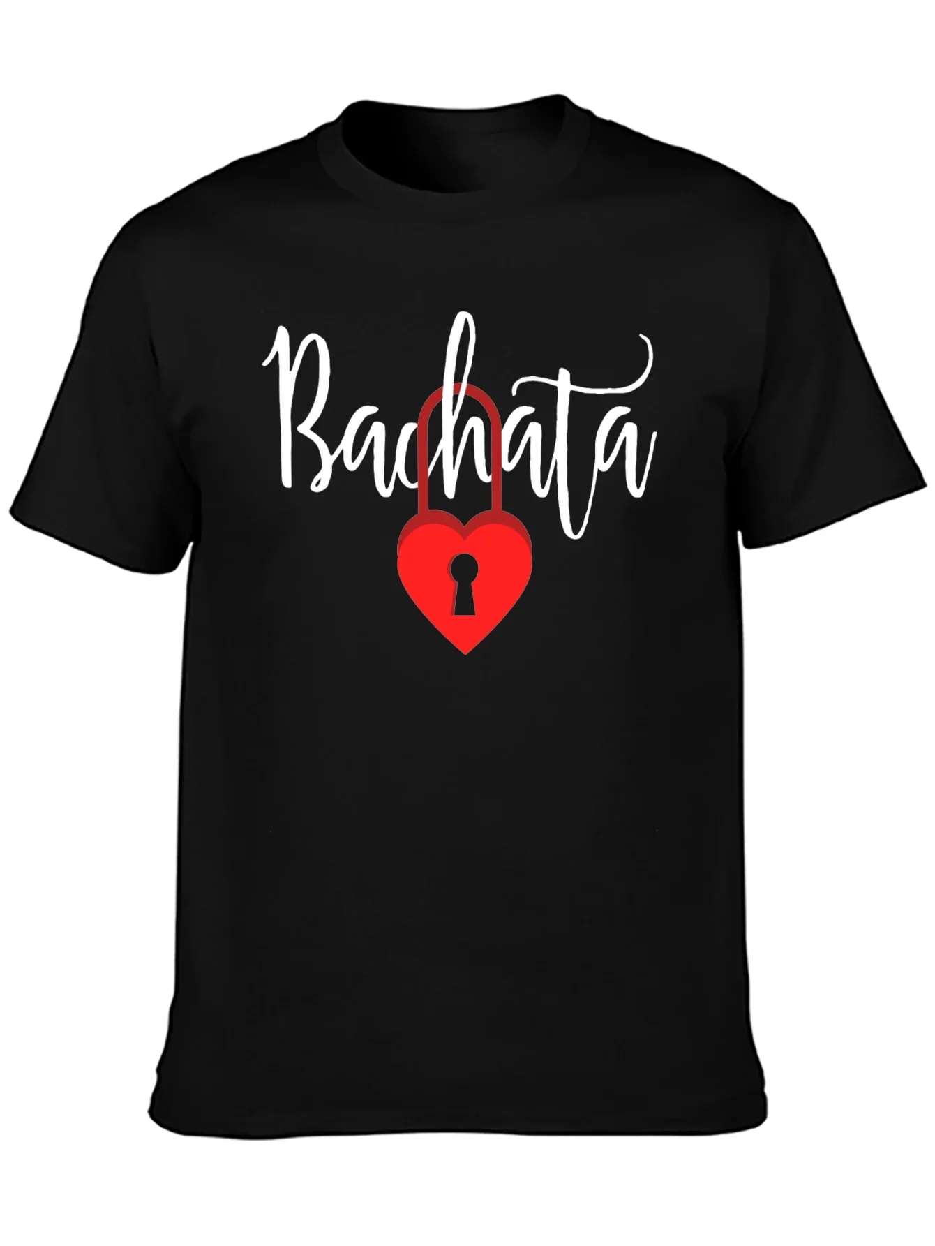 Bachata Heart Lock Graphic Tee - Trendy Dance Shirt
