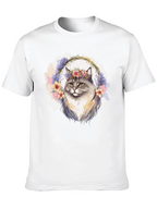 Floral Crown Cat T-Shirt - Unisex Black Tee