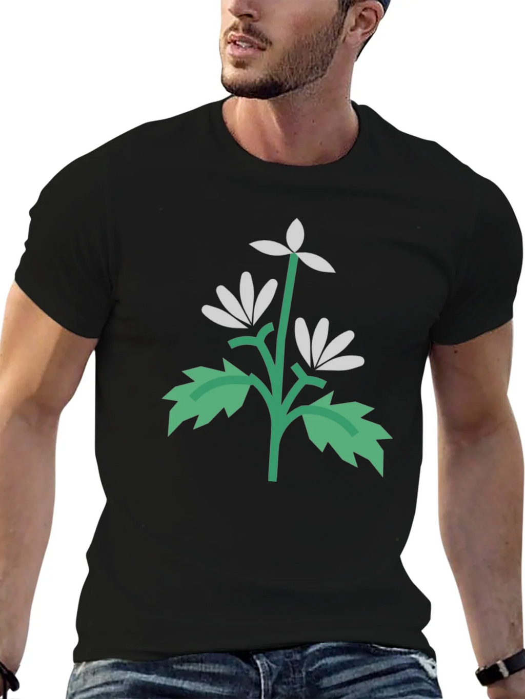 Floral Graphic Black T-Shirt | Unisex