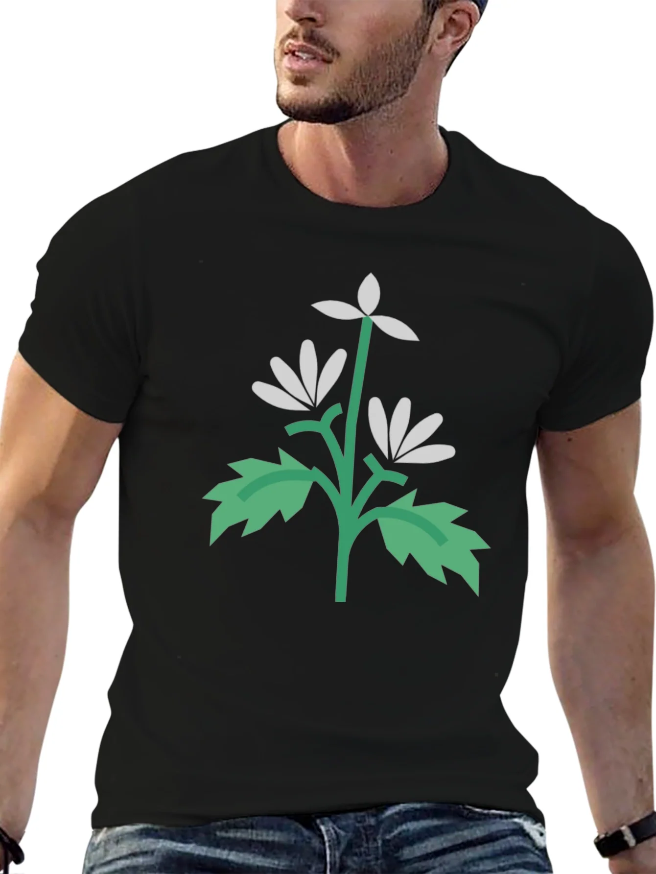 Floral Graphic Black T-Shirt | Unisex
