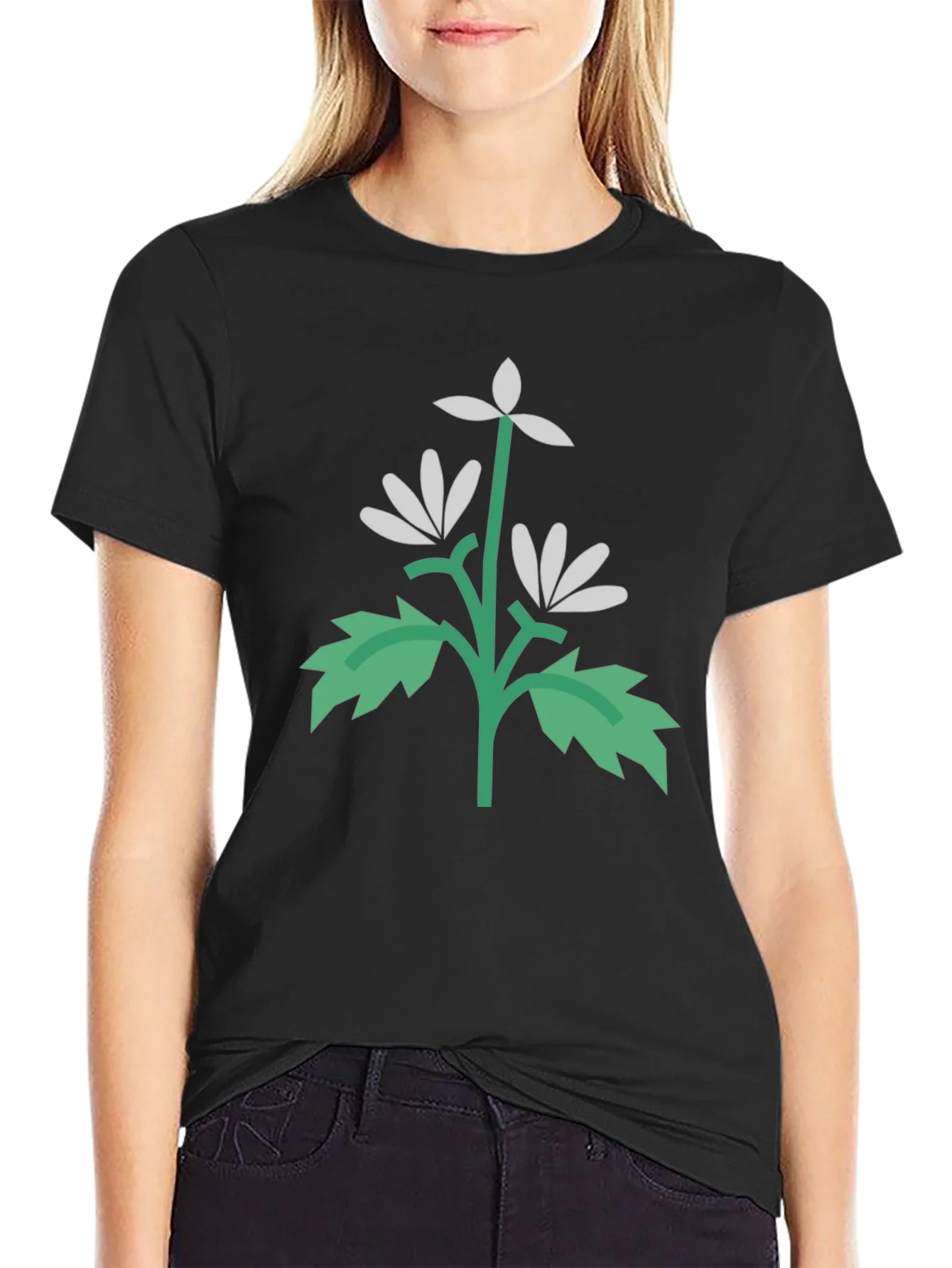 Floral Graphic Black T-Shirt | Unisex
