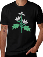 Floral Graphic Black T-Shirt | Unisex