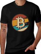Bitcoin Retro Graphic Tee - Black Crypto T-Shirt