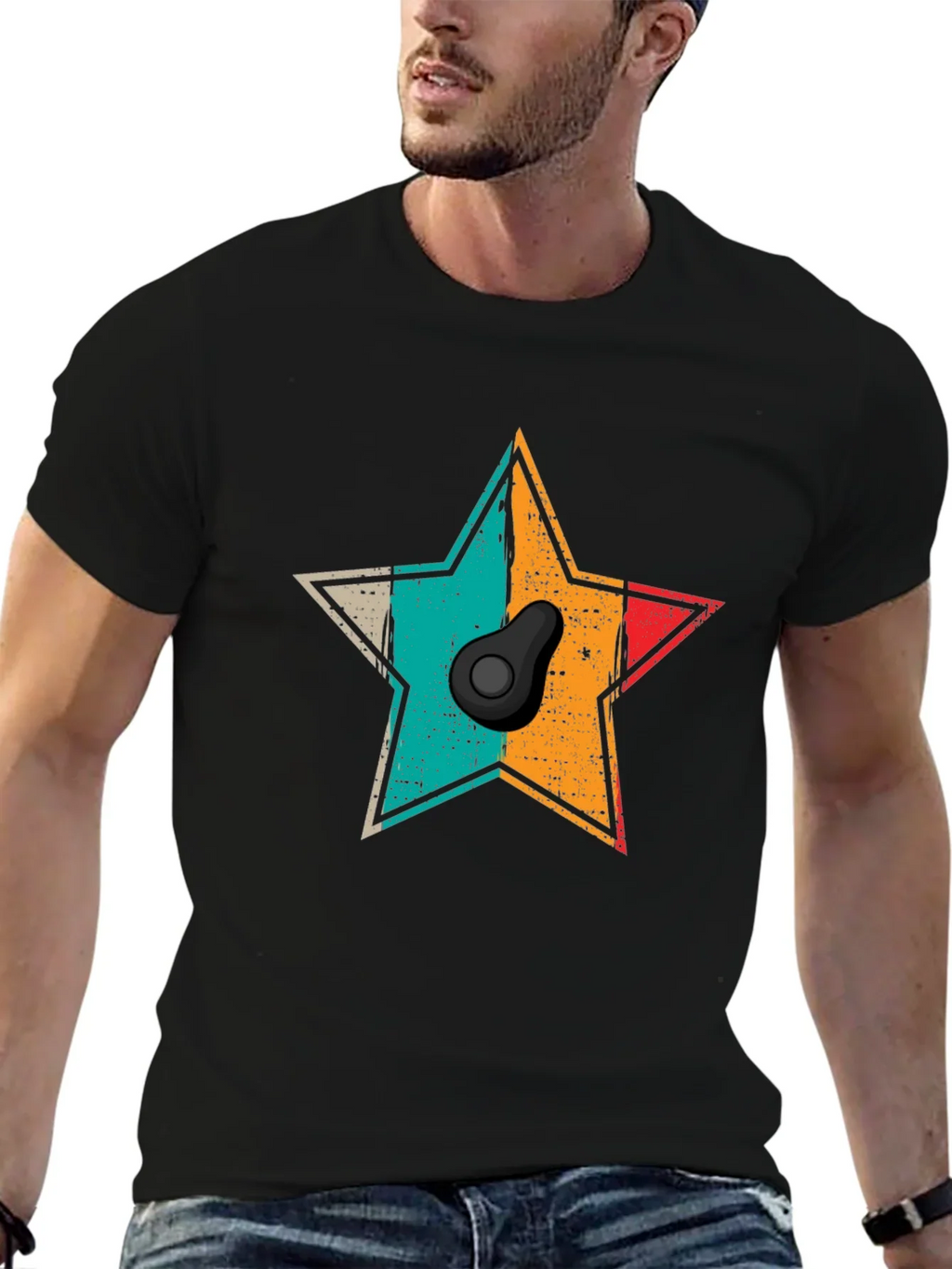 Retro Avocado Star T-Shirt - Unisex