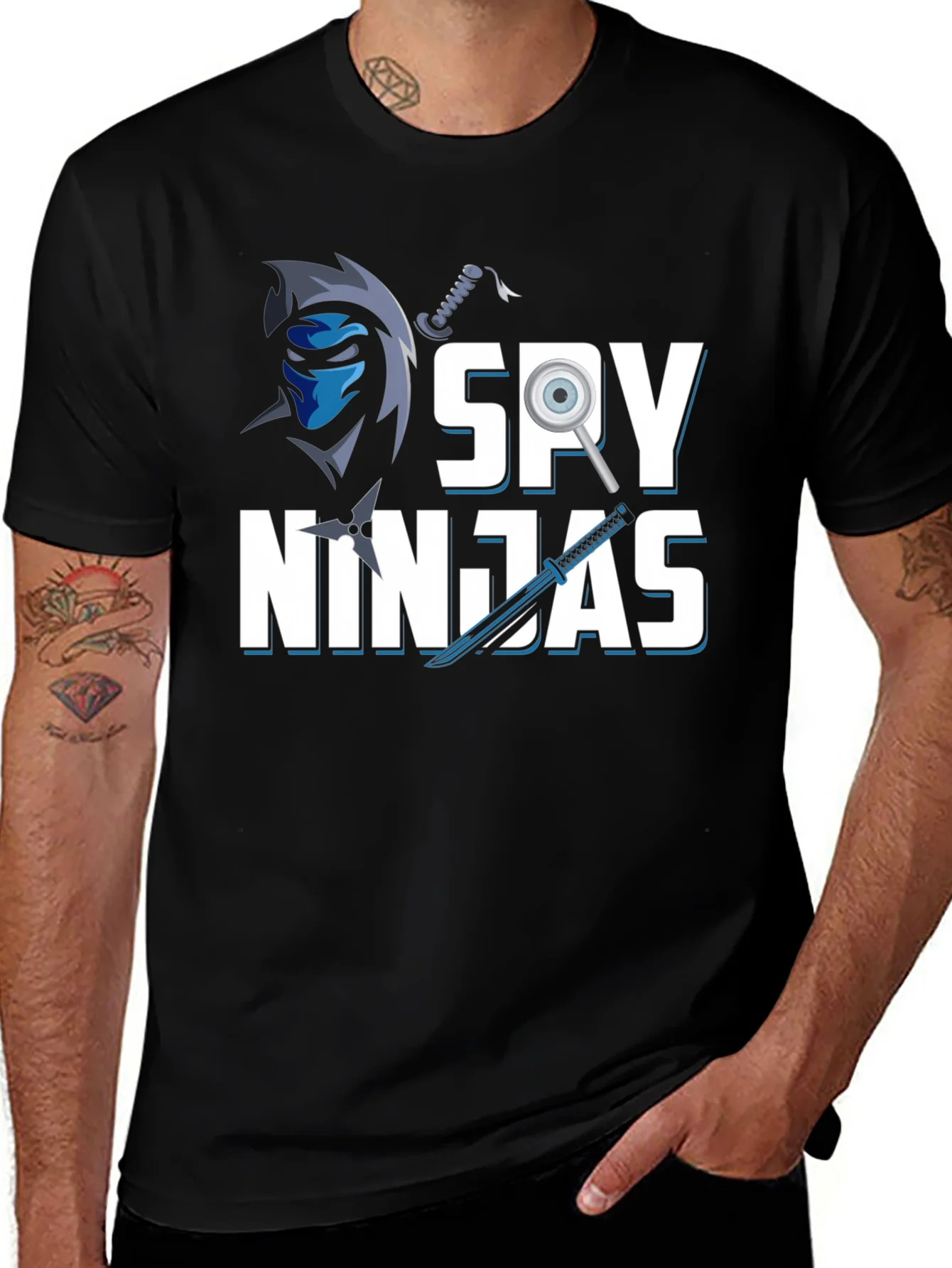 Spy Ninjas Graphic T-Shirt - Cool Ninja Design!