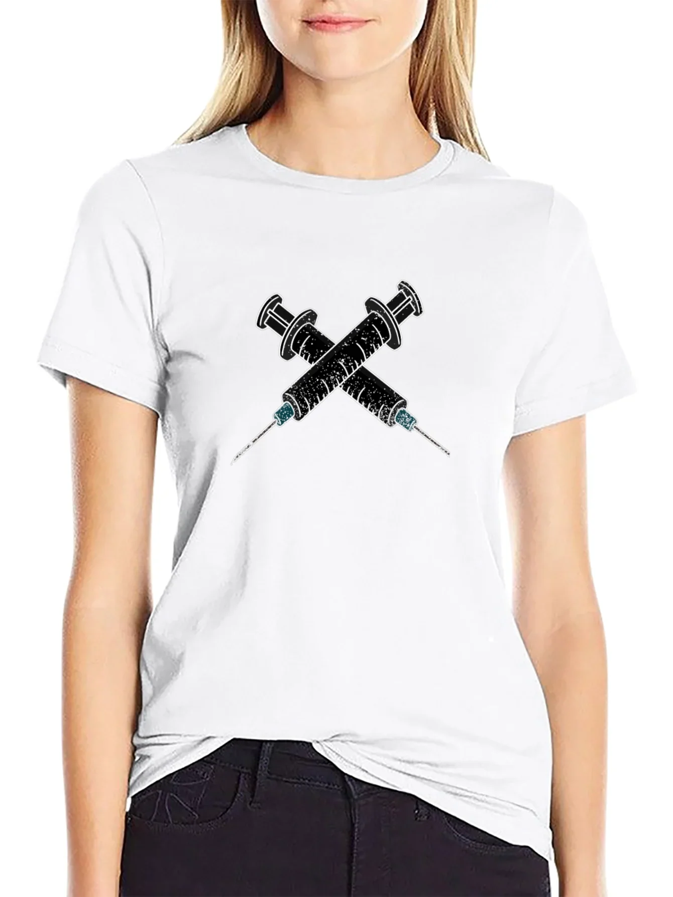 Edgy Syringe Graphic Tee - Bold Statement Shirt