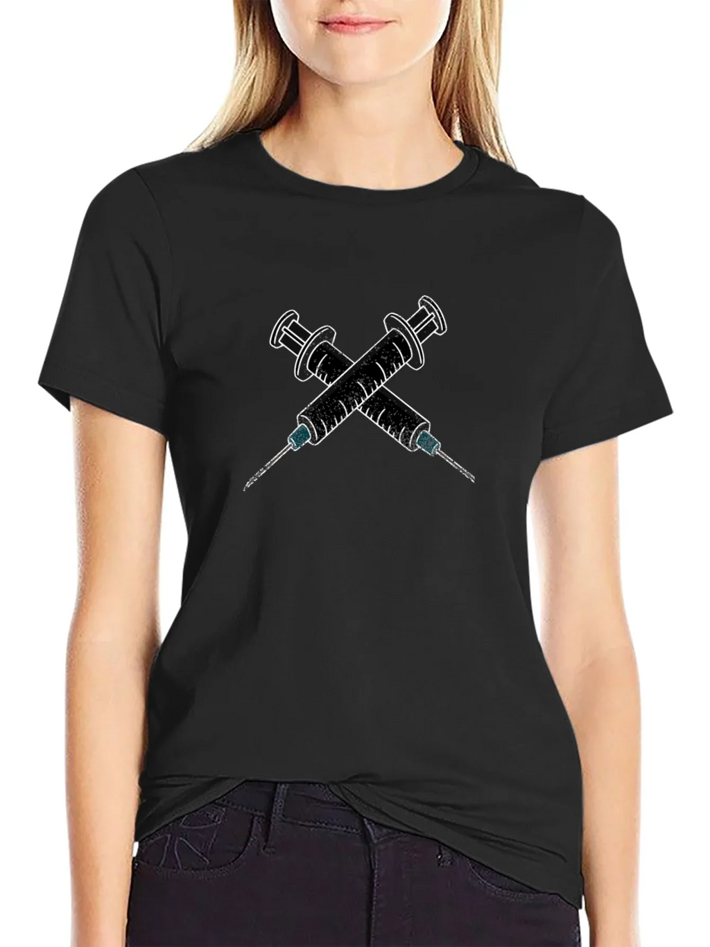 Edgy Syringe Graphic Tee - Bold Statement Shirt