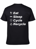 Eat Sleep Cycle Recycle Black T-Shirt