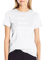 Eat Sleep Cycle Recycle Black T-Shirt