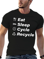 Eat Sleep Cycle Recycle Black T-Shirt