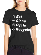 Eat Sleep Cycle Recycle Black T-Shirt