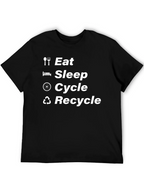 Eat Sleep Cycle Recycle Black T-Shirt