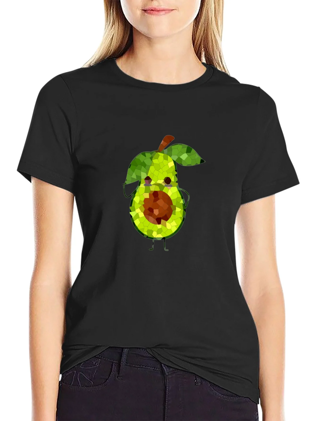 Avocado Mosaic Black T-Shirt - Funky Fruit Tee