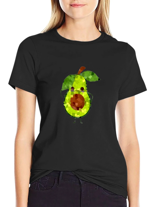 Avocado Mosaic Black T-Shirt - Funky Fruit Tee