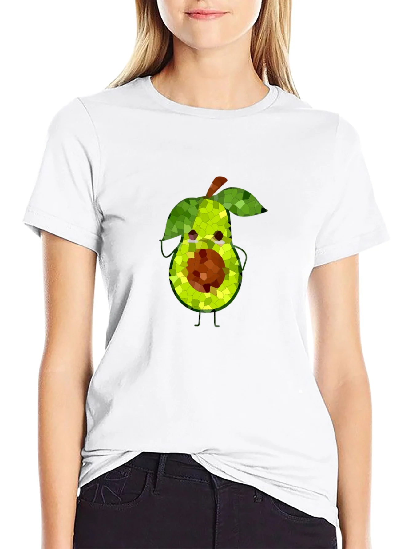Avocado Mosaic Black T-Shirt - Funky Fruit Tee
