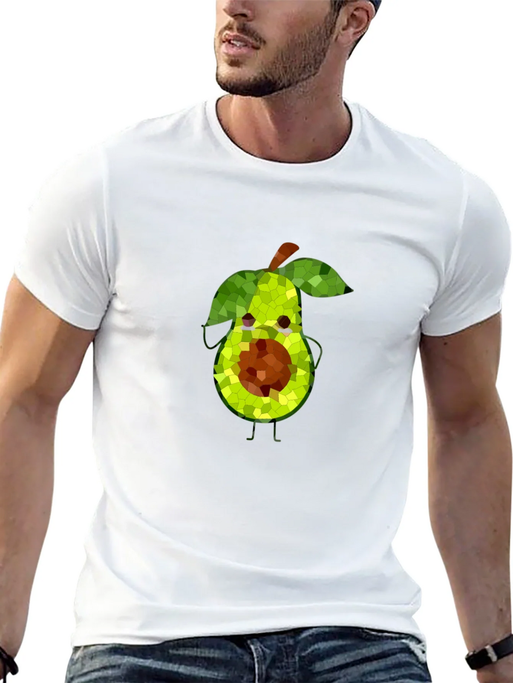 Avocado Mosaic Black T-Shirt - Funky Fruit Tee