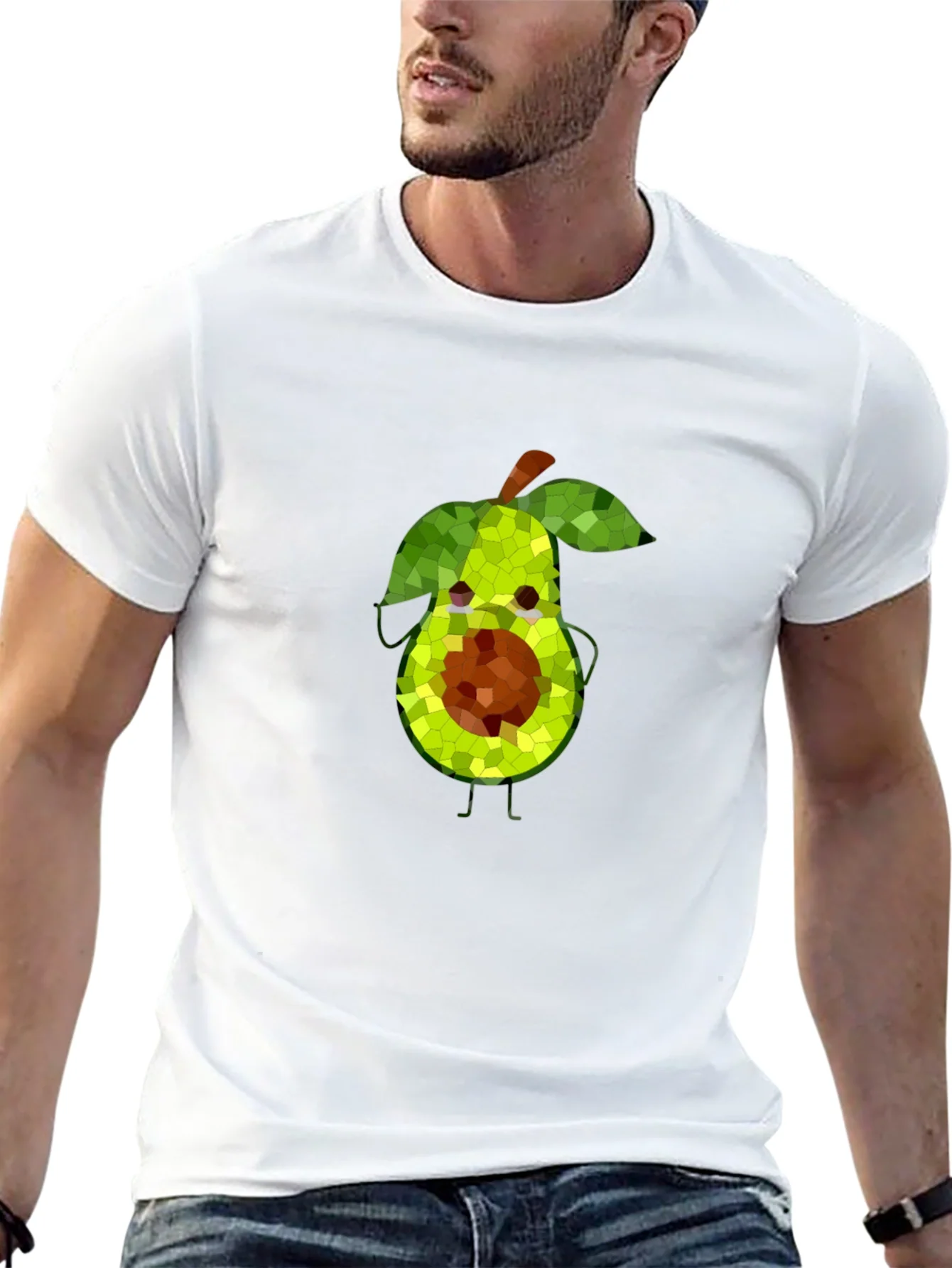 Avocado Mosaic Black T-Shirt - Funky Fruit Tee