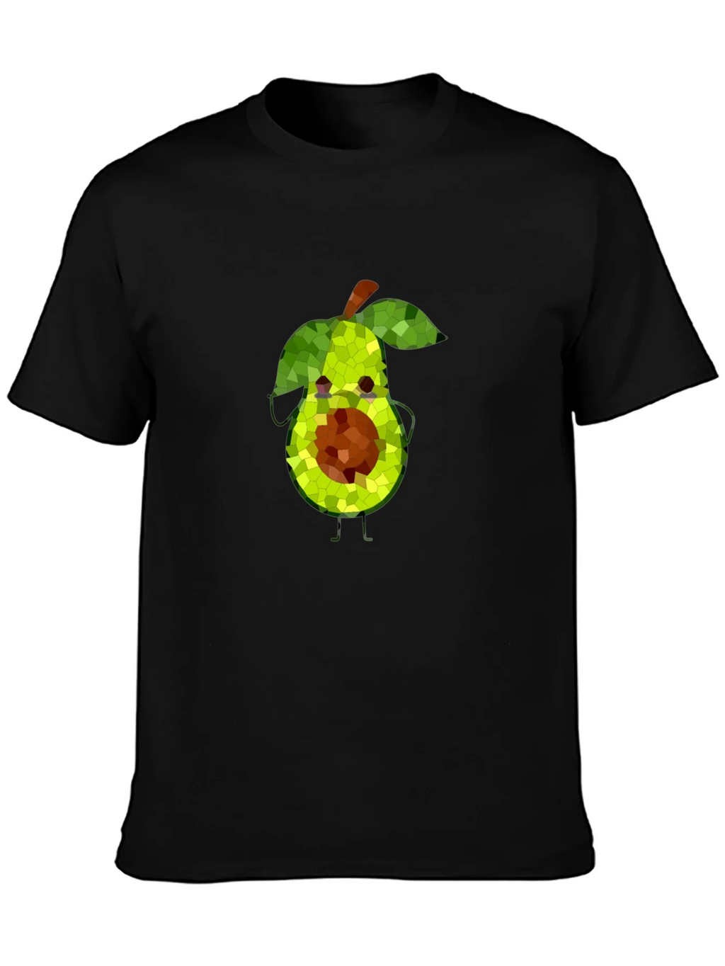 Avocado Mosaic Black T-Shirt - Funky Fruit Tee